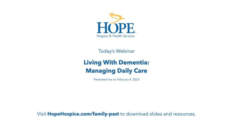 Dementia: Living With Dementia: Managing Daily Care