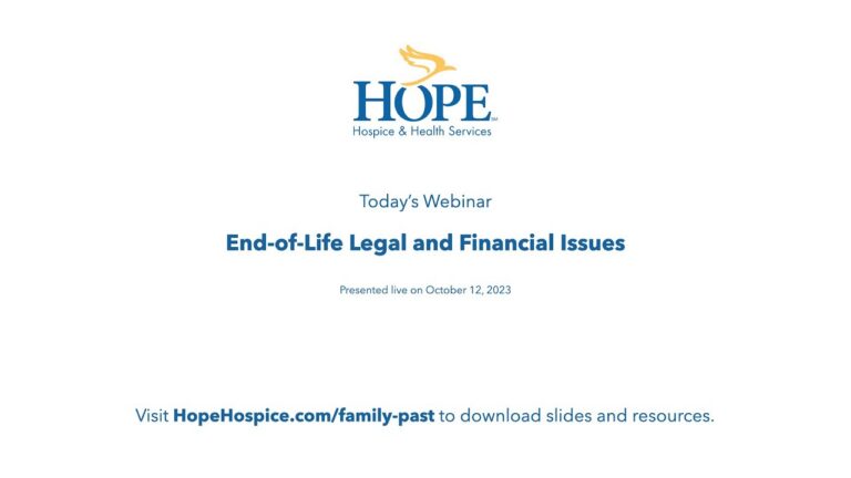 End-of-Life Legal and Financial Issues